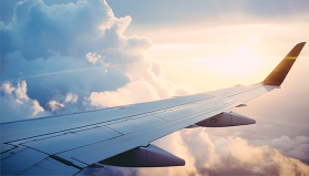 Aerodynamic design visualization showing airflow around aircraft